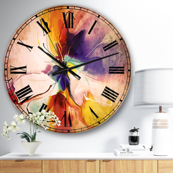 East Urban Home Oversized Floral Creative Flower Wall Clock & Reviews